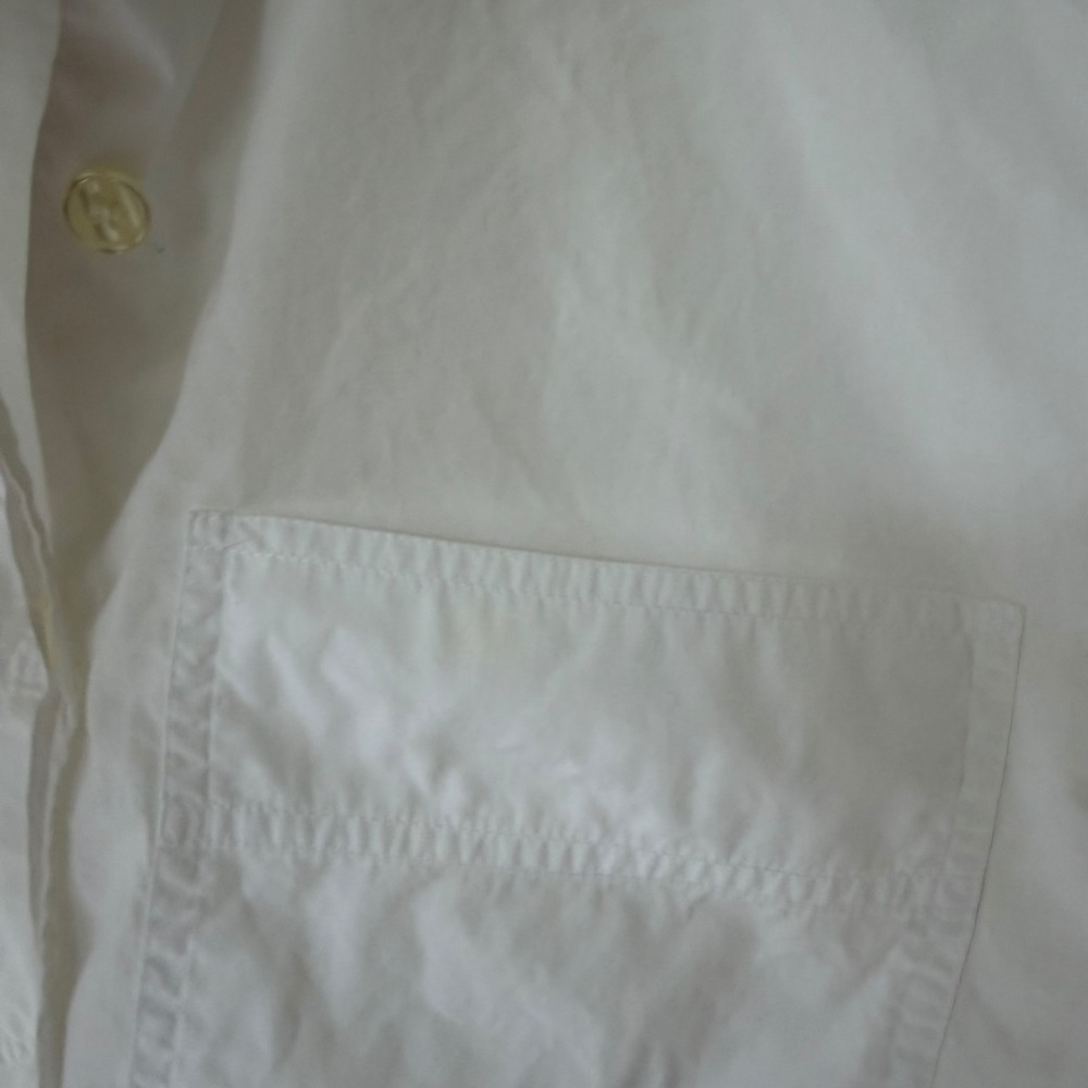 90's Lizsport White Cotton Button Down Long Sleeve Shirt Pocket Size L - Picture 3 of 7